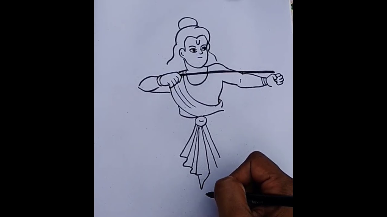 Ram ji ki Drawing/How to Draw Shree Ram with pencil... Outline Drawing..Chitra