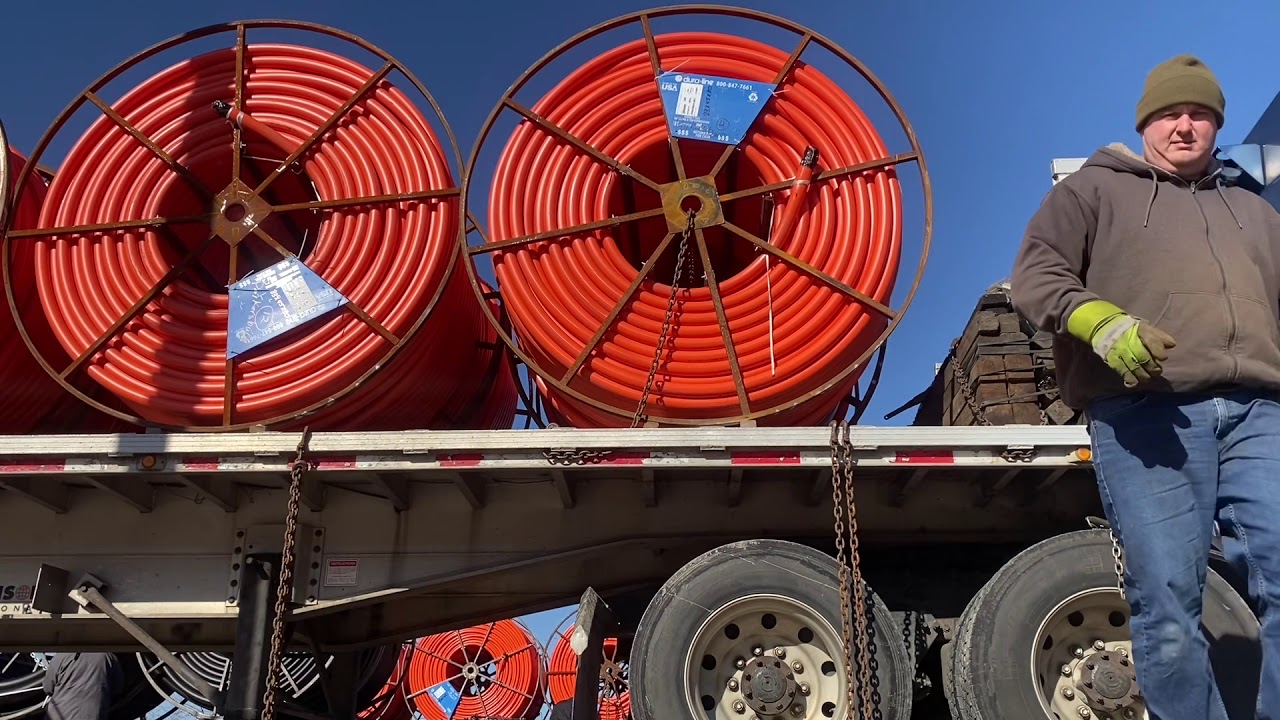 Trucking , How to load reels of Fiber Optic Wire on a flatbed