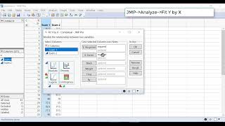 Simple linear model in JMP