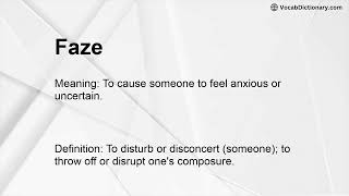 Faze Meaning