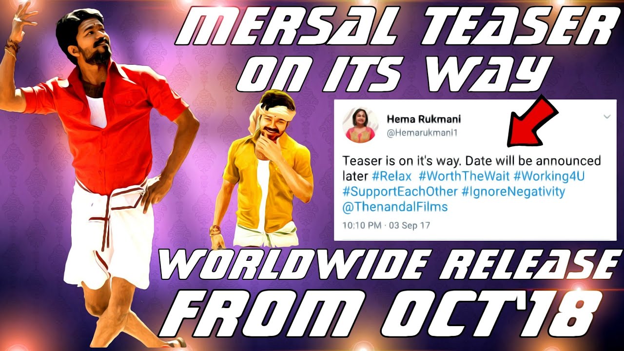 BREAKING: Mersal Teaser On Its Way - Date Will Be Announced Shortly - Worldwide Release From OCT'18!
