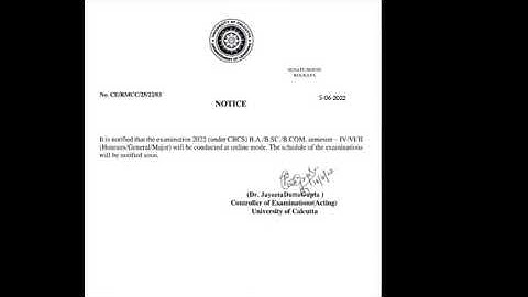 অনলাইন পরীক্ষার নোটিস!| Cu exam online or offline | Cu even sem exam 2022| calcutta university exam