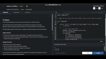 Online or Offline | Starters 88 (Rated) | Codechef | Solution In JAVA.