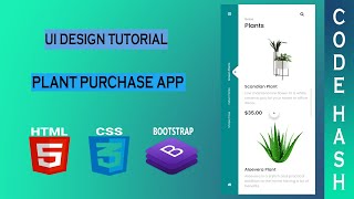 UI Design Tutorial - Plant Purchase App UI | HTML CSS BOOTSTRAP