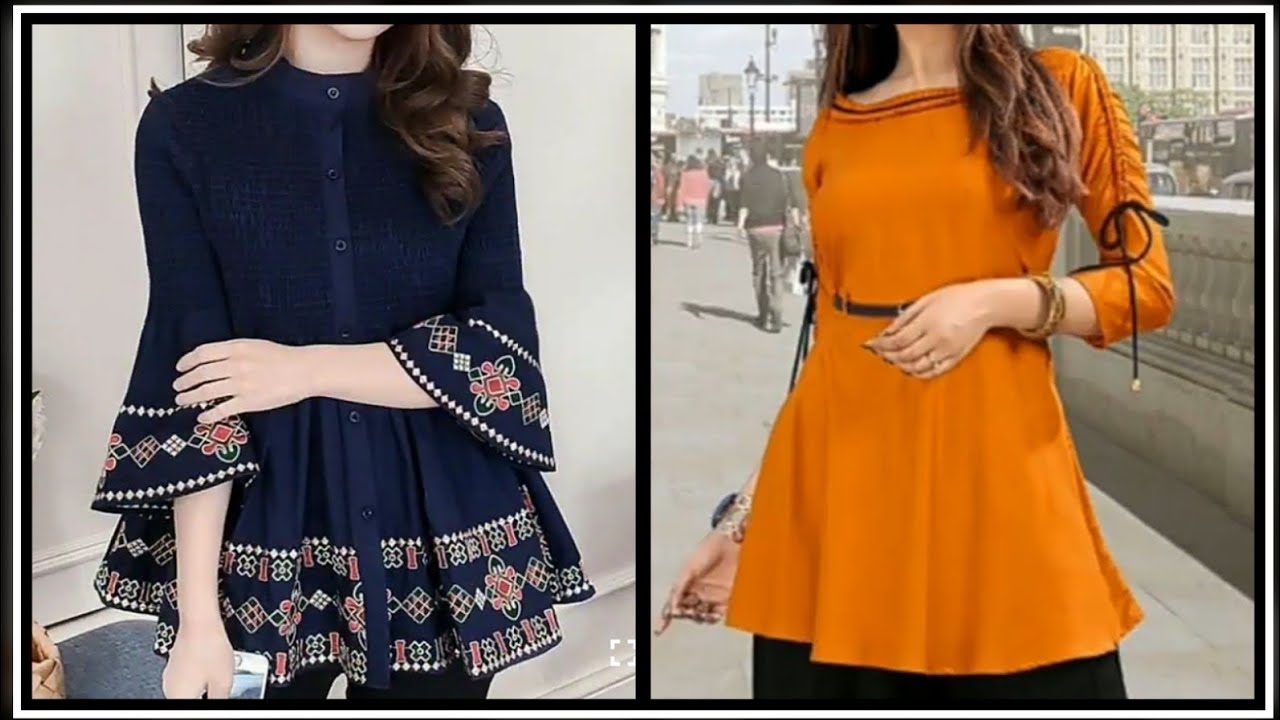 New casual short frock with jeans latest collection 2020