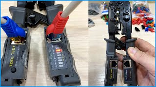 ОБЖИМКА (кримпер) RJ45 СО ВСТРОЕННЫМ КАБЕЛЬ ТЕСТЕРОМ!!!