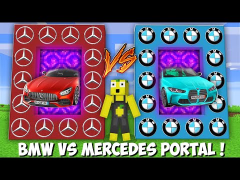 Which PORTAL TO CHOOSE ? BMW vs MERCEDES BENZ in Minecraft ! NEW SECRET VEHICLE PORTAL !