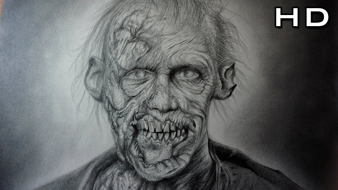Increíble y Aterrador Dibujo de un Zombie Realista a Lápiz ...