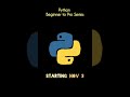 🚀 Python Beginner to Pro | Launches Nov 3