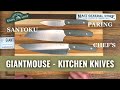 GiantMouse | Tactical Kitchen Knives | Santoku, Chef's, Paring