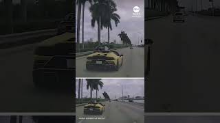 Lamborghini driver loses control on Miami causeway