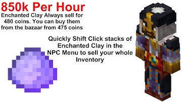 Hypixel Skyblock EASY Money Making Method 850K coins per hour Enchanted Clay
