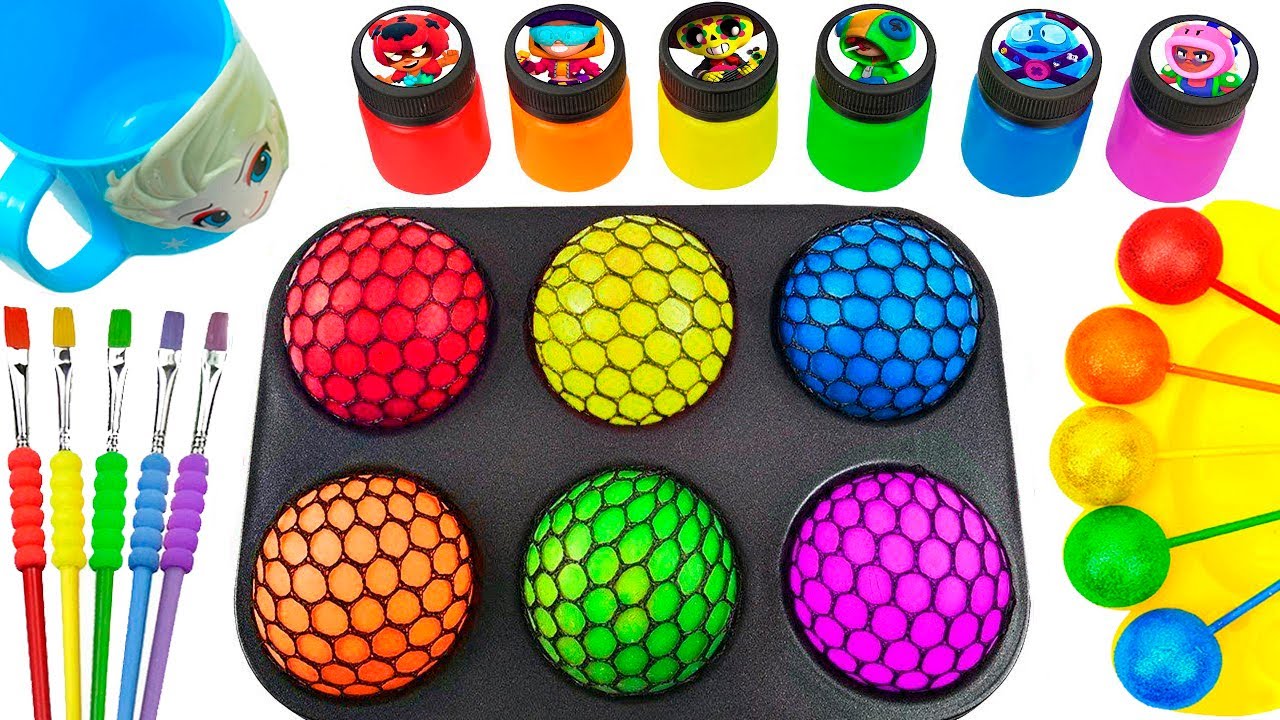 Oddly Satisfying Video l Making 6 Rainbow Balls from Crunchy Among Us ...