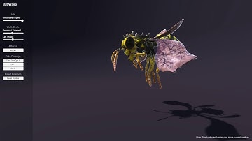 Horned Bat Wasp Monster, Unity 3d Game Asset Demo