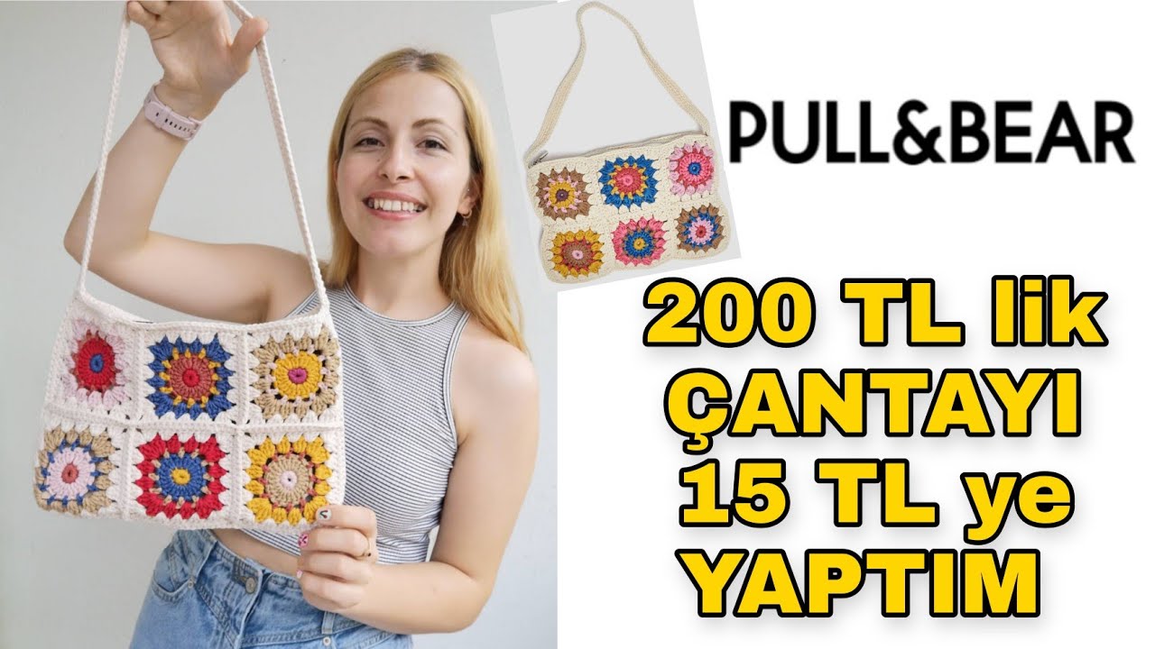 PARA VERME KENDİN YAP 🤩 | 200 TL lik Pull&Bear Çantayı 15 TL ye Yaptım | Crochet Bag Tutorial