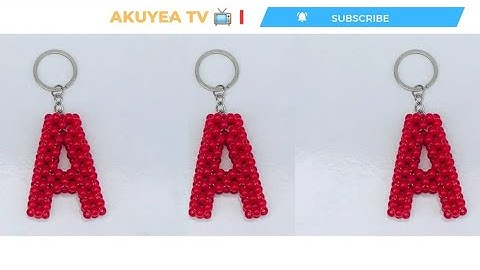 #1: How to make Beaded ALPHABET A Keychain //DIY Letter A Beaded Keyholder