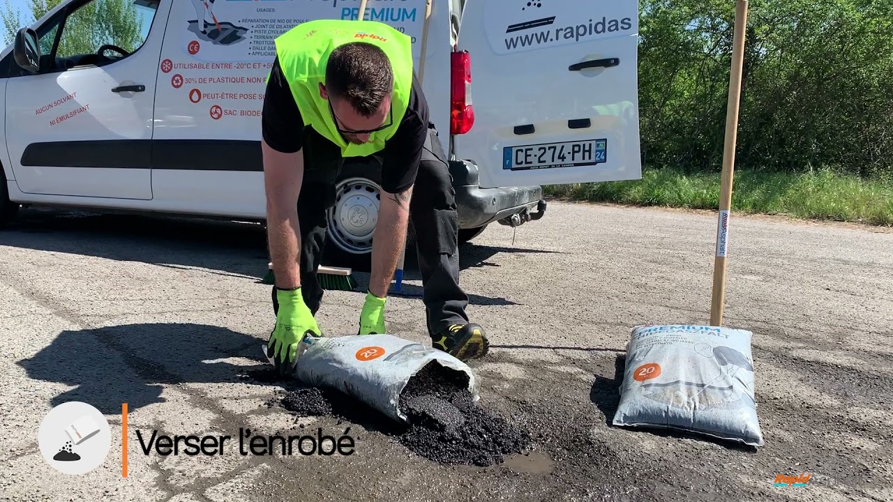Tuto application enrobé stockable de Rapid Asphalt