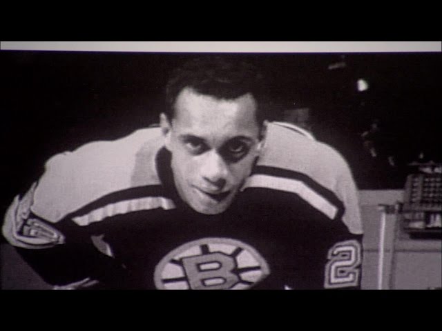 Willie O'Ree, the first black hockey player in the NHL, is honored before  the start of the second period during the NHL All-Star Game at Philips  Arena in Atlanta on January 27