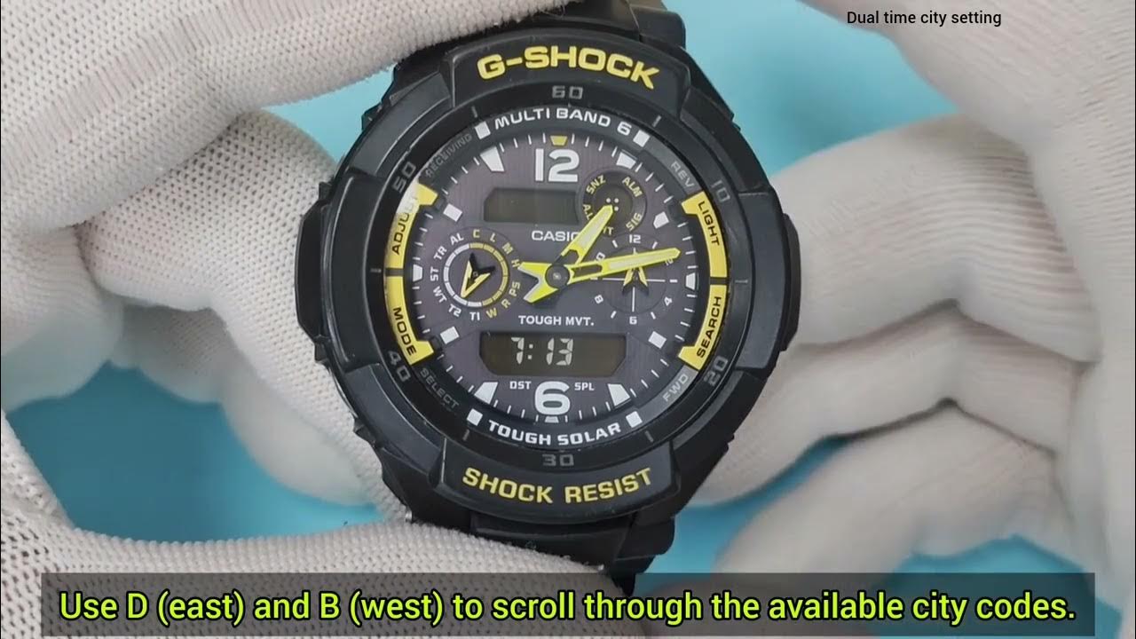 How to set Dual time Casio GShock GW3500 YouTube