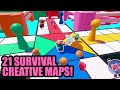 Playing 21 fall guys survival shuffle creative maps