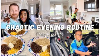 CHAOTIC EVENING ROUTINE with 4 KIDS | Football Practice, Dinner + Cleaning