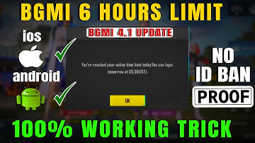 BGMI 6 HOURS LIMIT SOLUTION 🥰 HOW TO REMOVE TIME LIMIT IN BGMI | ANDROID & IOS |4.1 UPDATE | PUBG