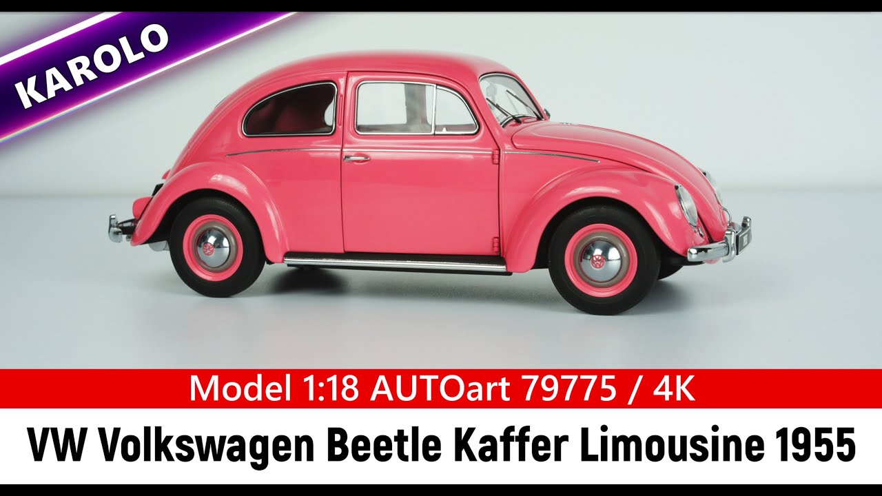 Model 1:18 VW Volkswagen Beetle Kaffer Limousine 1955 pink AUTOart
