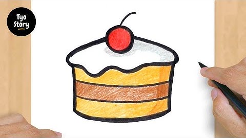 #584 How to Draw a Cake - Easy Drawing Tutorial
