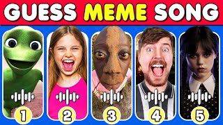 GUESS MEME & WHO'S SINGING | Mr.Beast, Salish Matter, Wednesday, Tenge Tenge, Dame To Cosita