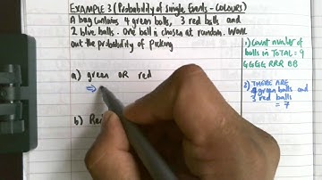 Probability of single events COLOURS example 3 | gcsemathsexamples