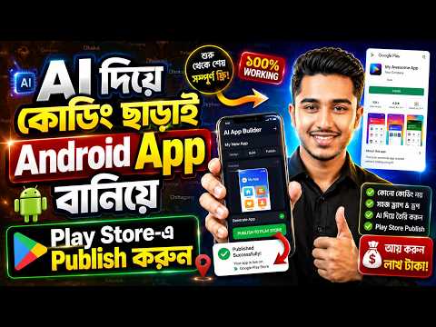 AI দিয়ে Coding ছাড়াই Android App বানিয়ে Play Store-এ Publish করুন | Complete Beginner Guide