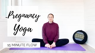 PRENATAL YOGA FLOW | 15 Minute Pregnancy Yoga for the 2nd & 3rd Trimester with LEMon Yoga