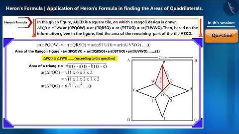 Application of Heron formula (finding areas of quadrilateral) | Part 3/3 | English | Class9