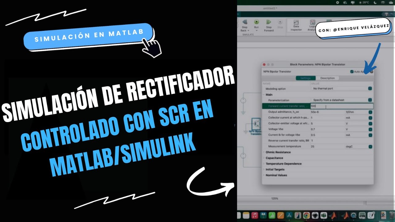 Simulación de rectificador controlado con SCR en MATLAB/Simulink - YouTube