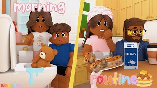 🥞Family's CHAOTIC Morning Routine *FIRST HOME SERIES* Roblox Bloxburg Roleplay #roleplay #family