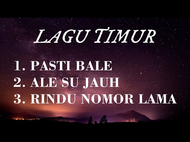 LAGU TIMUR - PASTI BALE, ALE SU JAUH, RINDU NOMOR LAMA (MCP SYSILIA + LIRIK) class=