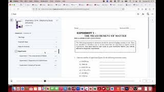 Printing the Lab Manual CHEM 1314