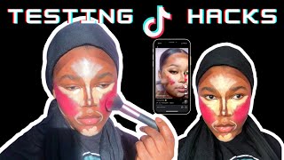 Testing viral tiktok makeup hacks (blush technique)