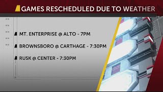 Friday high school football games reschedules after expected bad weather