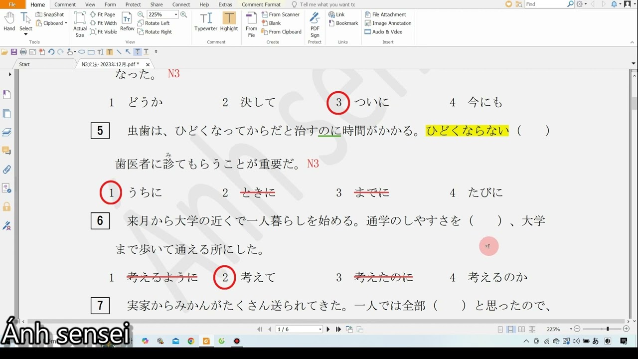 Chữa đề ngữ pháp JLPT N3 12/2023