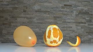 Popping Balloon With Orange