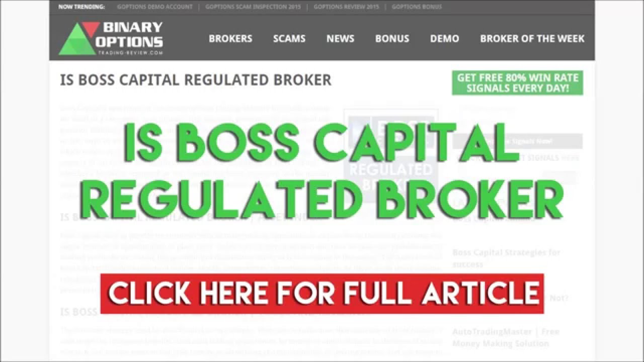 Is Boss Capital Regulated Broker