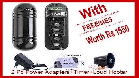 Dual Beam IR intruder alarm security system @1999/set with freebies/accessories worth Rs 1550/-