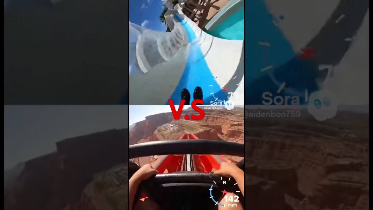 AI MORE FAST WATERSLIDES AND ROLLERCOASTER GO AGAINST EATCH OTHER VS