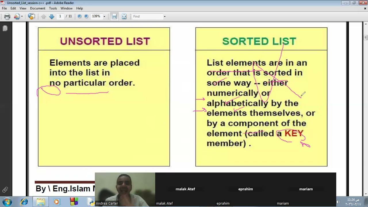 Unsorted List session c++  part 1