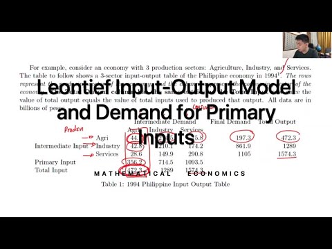 Leontief Input-Output Model and Demand for Primary Inputs - YouTube
