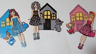 Paper diy💖 Paper doll dress up, #paperdoll #paperdiy #blindbag #asmr #paperdiy