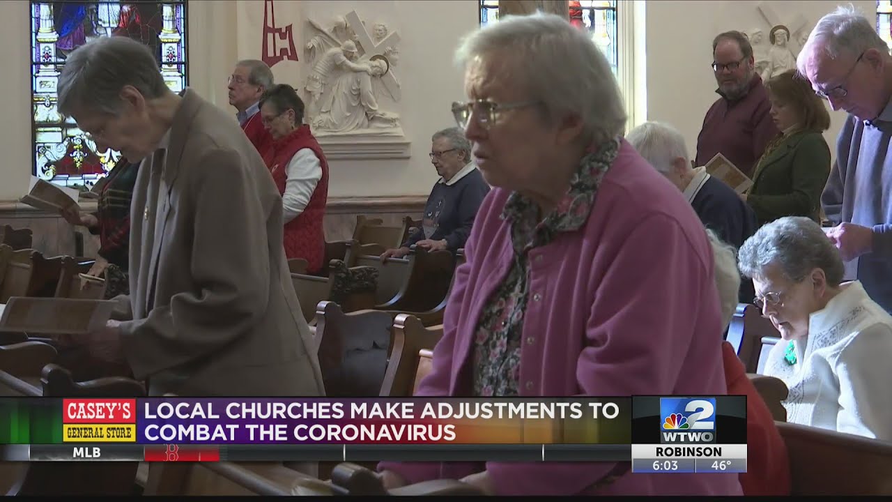 Local churches make adjustments to combat the coronavirus - YouTube