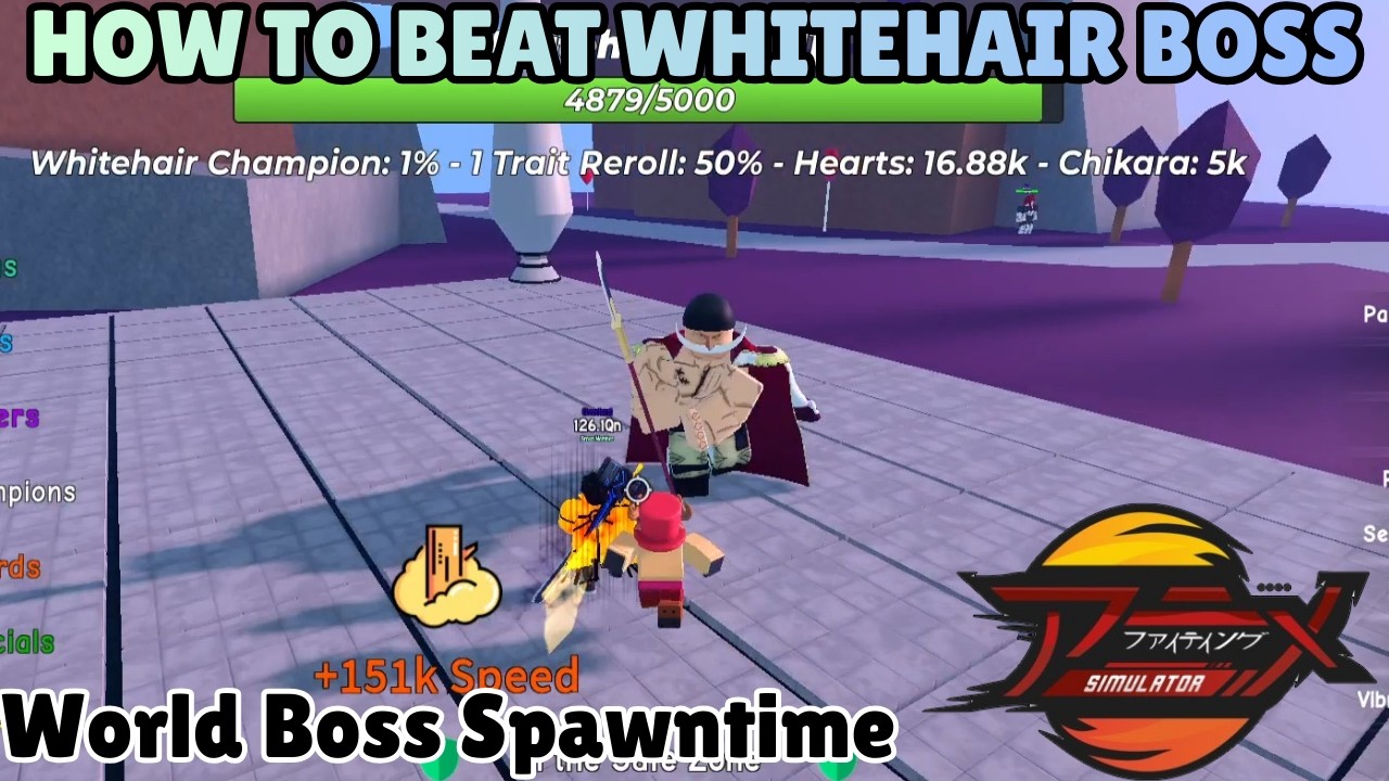 HOW TO BEAT WHITEHAIR BOSS and SPAWNTIME in ANIME FIGHTING SIMULATOR : Endless