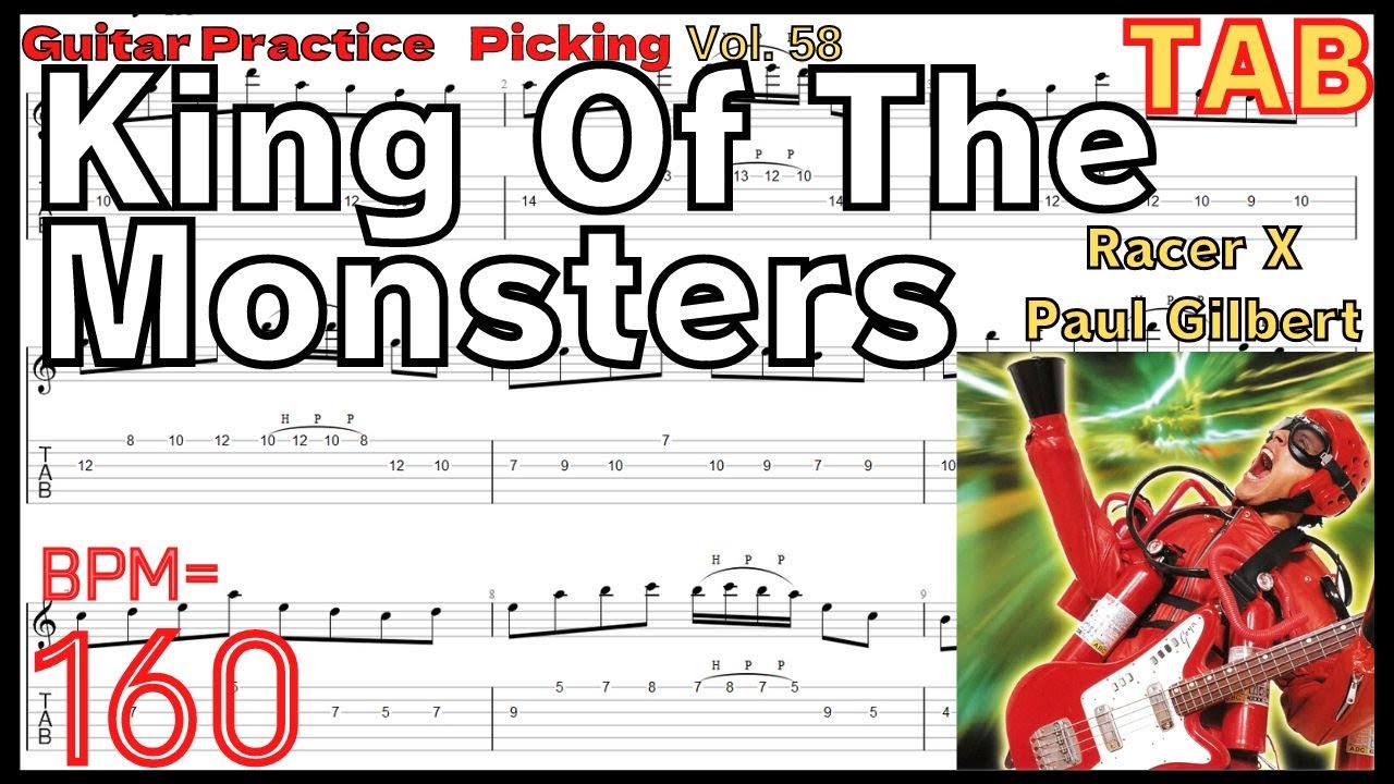ポールギルバート ギターピッキング練習【BPM160】King Of The